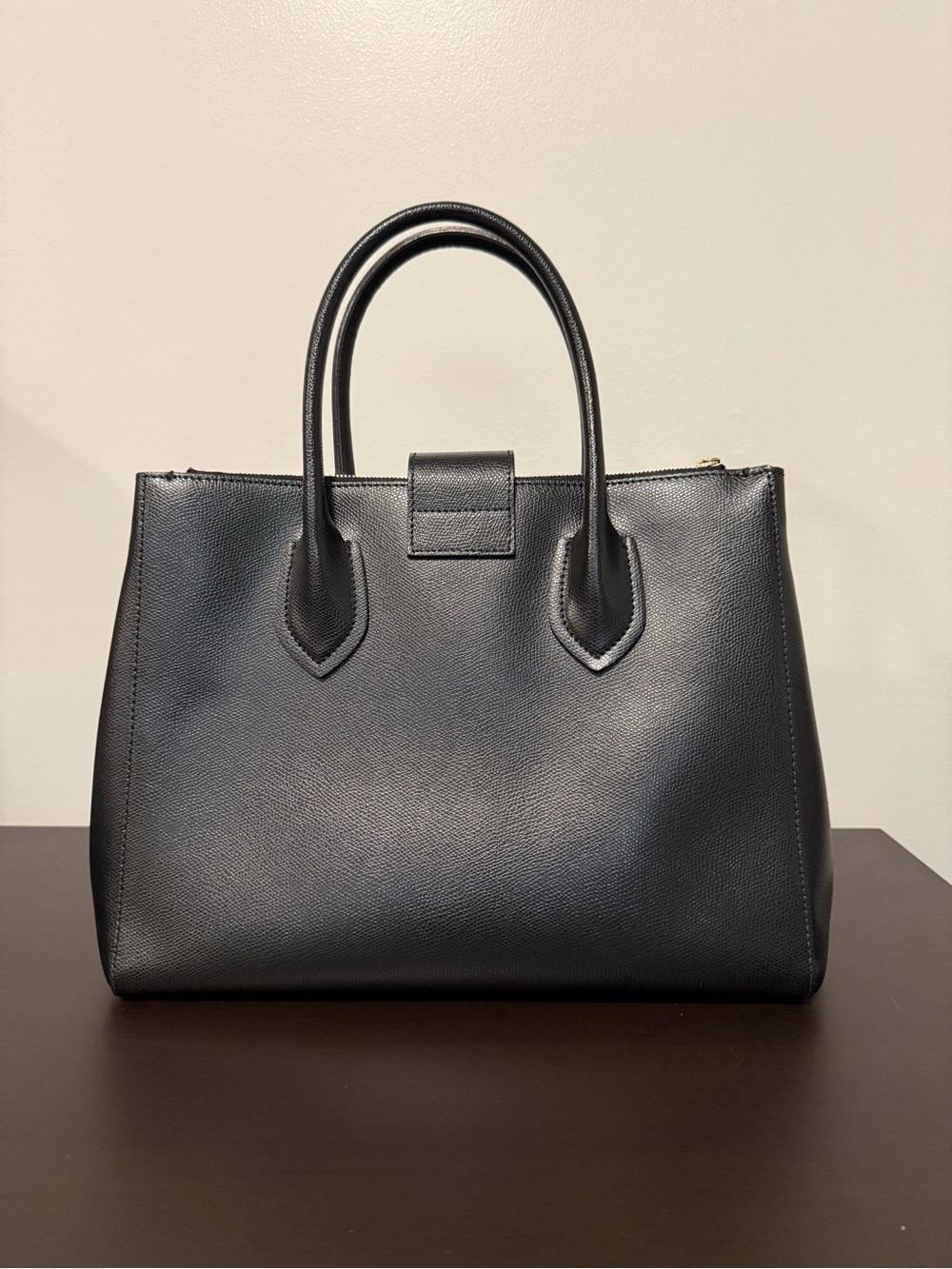 Furla Metropolis Medium Satchel Black Saffiano Leather Top Handle Crossbody - Picture 3 of 16